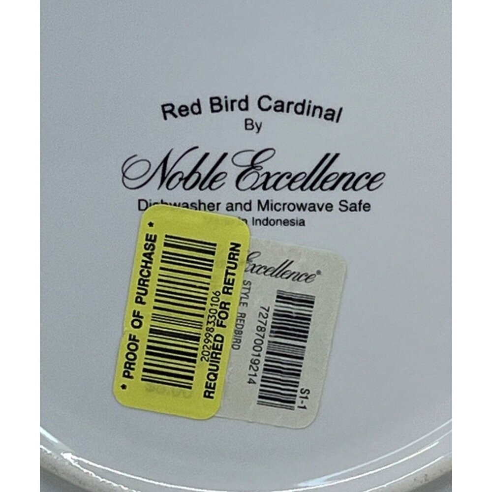 4 Pieces Noble Excellence Red Bird Cardinal Salad Plates Mugs - Picture 7 of 10